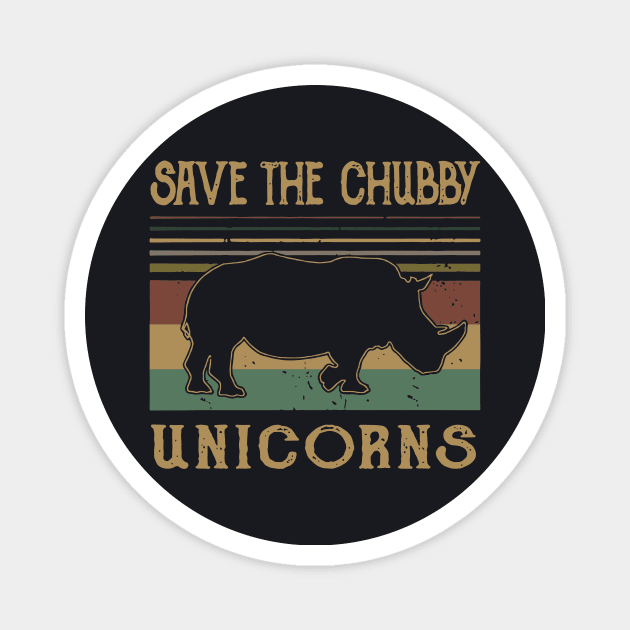 Save The Chubby Unicorn Animals Vintage Love Unicorn Magnet by huepham613